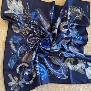 Blue Hermes scarf
